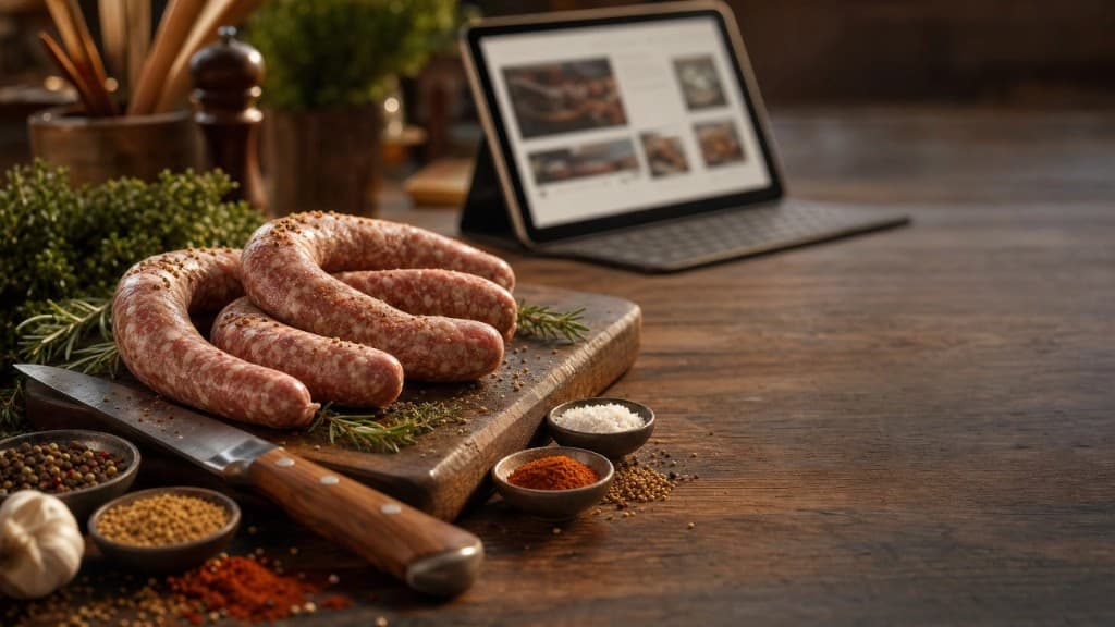 Wurstwaren auf einem Holzbrett